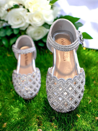 Jane Sparkly Mary Rhinestone Girls' �?Shoes Scalloped