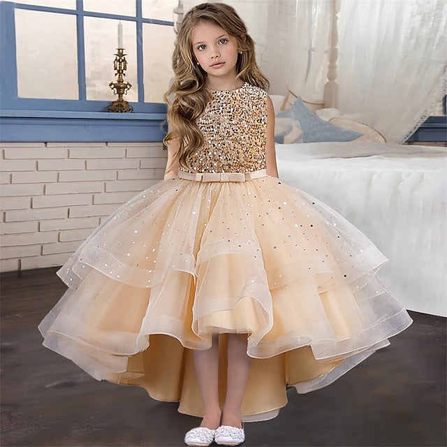 Party Girls' Color Sleeveless Solid Dress Kids