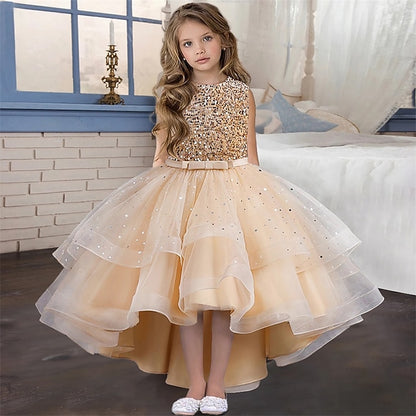 Party Girls' Color Sleeveless Solid Dress Kids