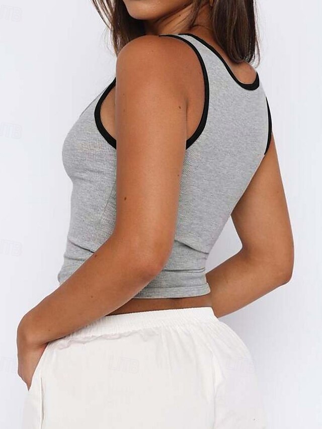 Women's Ribbed Knit Tops Tank Top Y2K Slim fit top