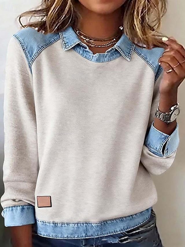 Women's Blouse Plain Vintage Stylish Long Sleeve Shirt