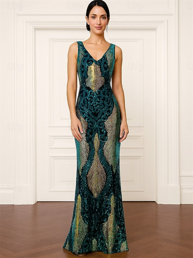 Mermaid Trumpet Floor Length Wedding Guest Dress Formal Dresses