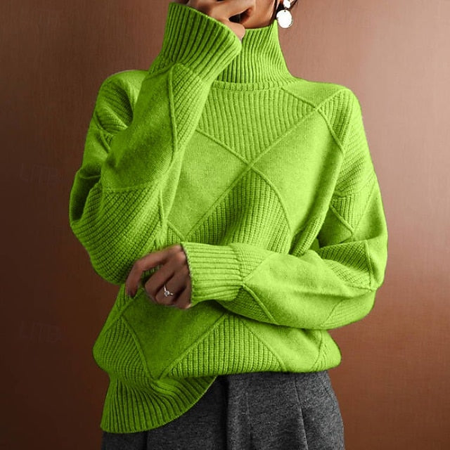 Women's Sweater Pullover Elegant Streetwear Solid Color