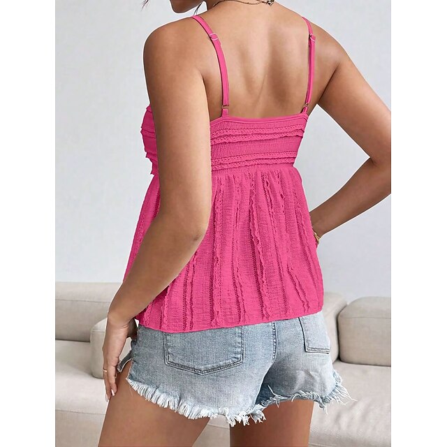 Women's Camisole Tank Top Ruched Solid Color Daily Stylish