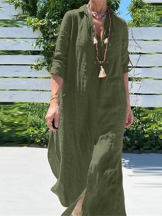 Women's Navy Blue Green khaki Summer Spring Fall Maxi long