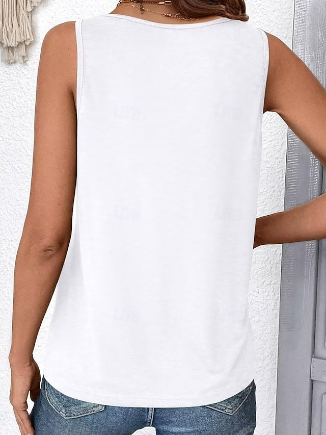 Women's Tank Top Ruched Plain Fashion Stylish Classic