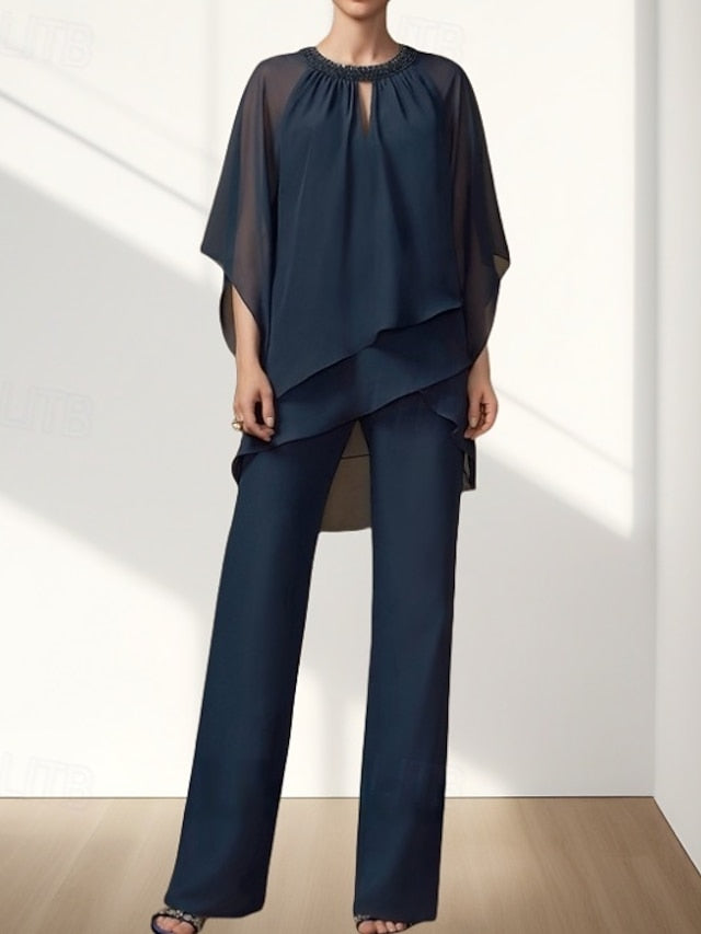 Two of Bride Dress Guest the Pantsuit Wedding Mother Piece