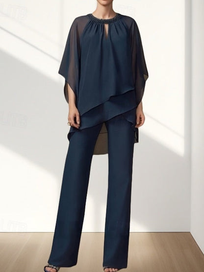 Two of Bride Dress Guest the Pantsuit Wedding Mother Piece