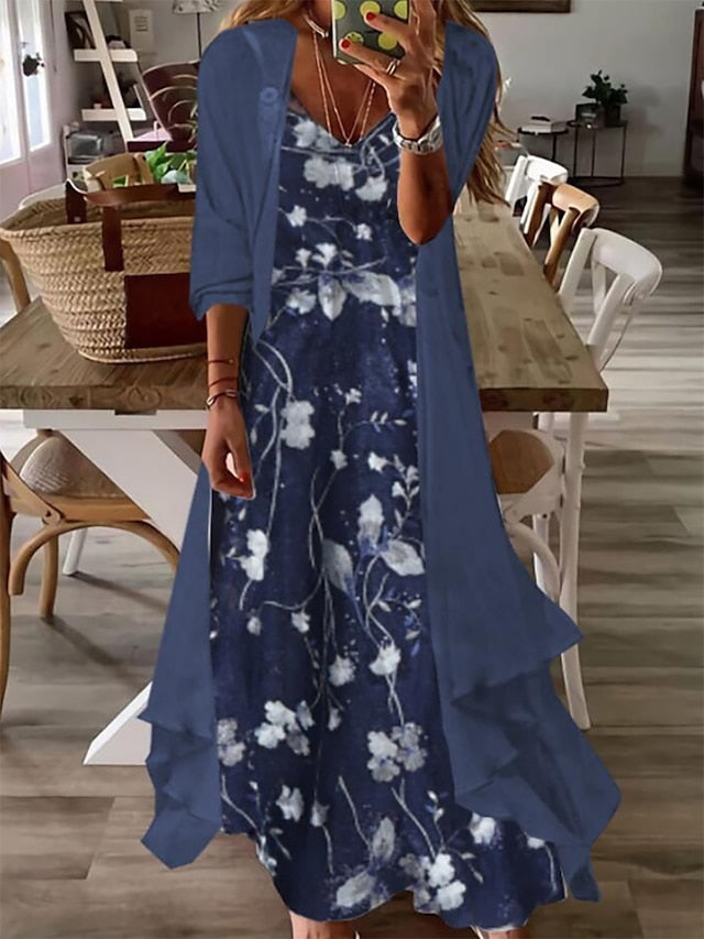 Women's Dress Set Casual Dress Print Dress Fashion Casual