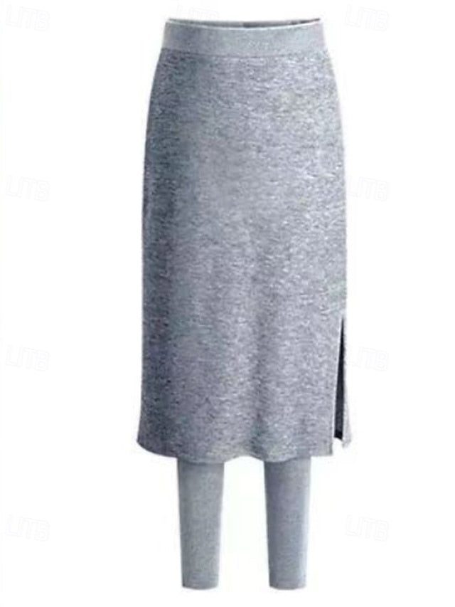 Women's Fleece Lined Leggings Fleece Pants Leggings Skort