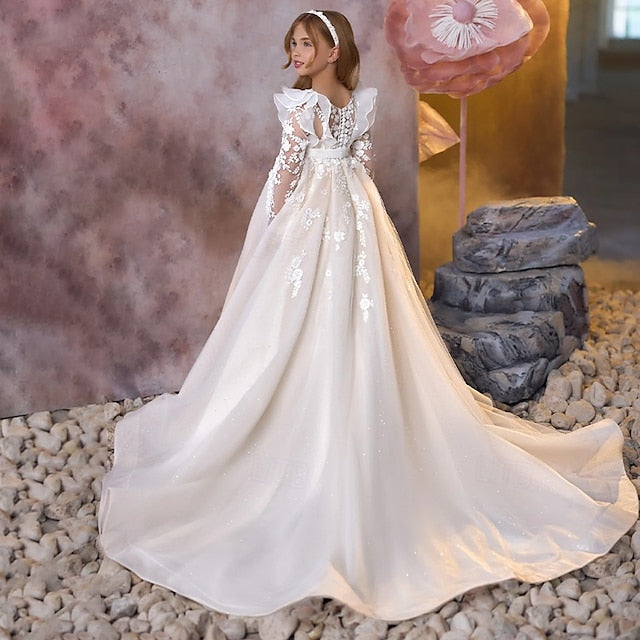 Communion Solid Party Color Dress Kids Girls' First