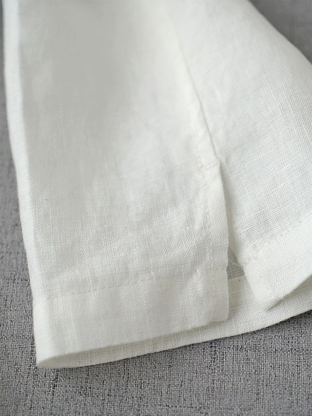 Women's Shirt Button Up Faux Cotton Linen Daily Long Sleeve