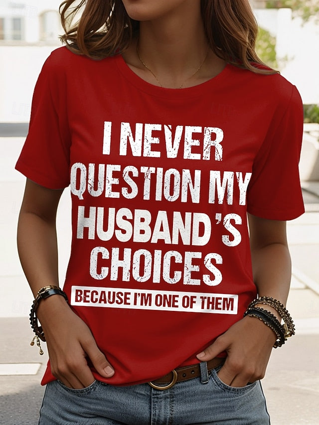 Women's T Shirt Print Graphic Letter Classic Casual Trendy