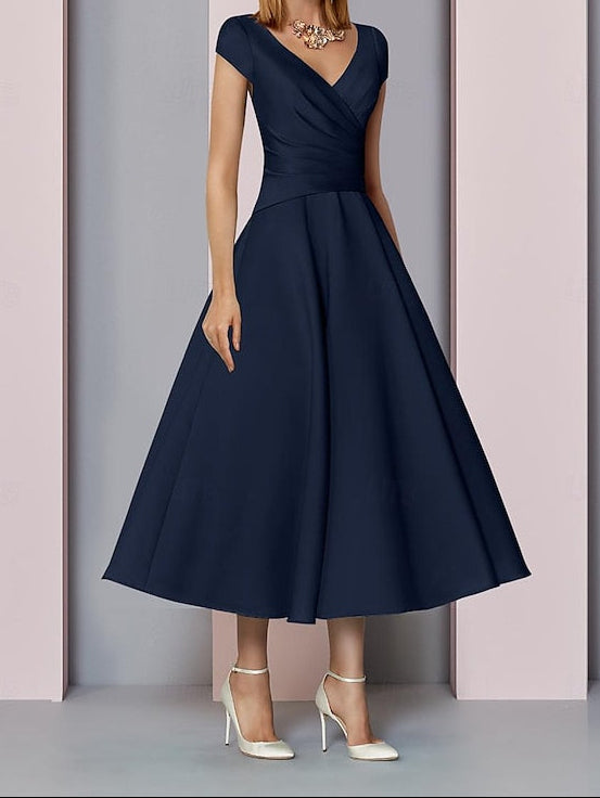the A-Line V Dress Bride Neck Guest of Wedding Elegant Mother