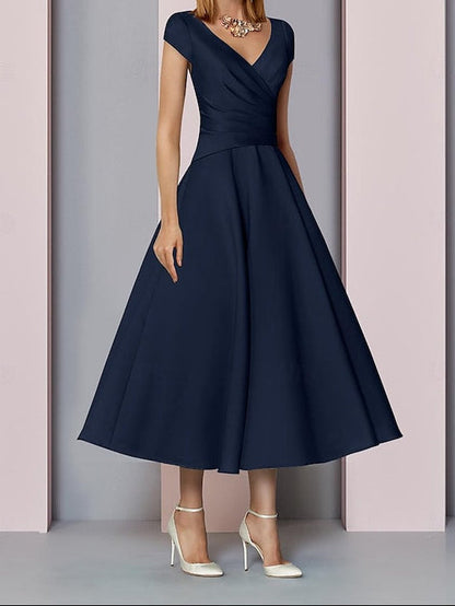 the A-Line V Dress Bride Neck Guest of Wedding Elegant Mother