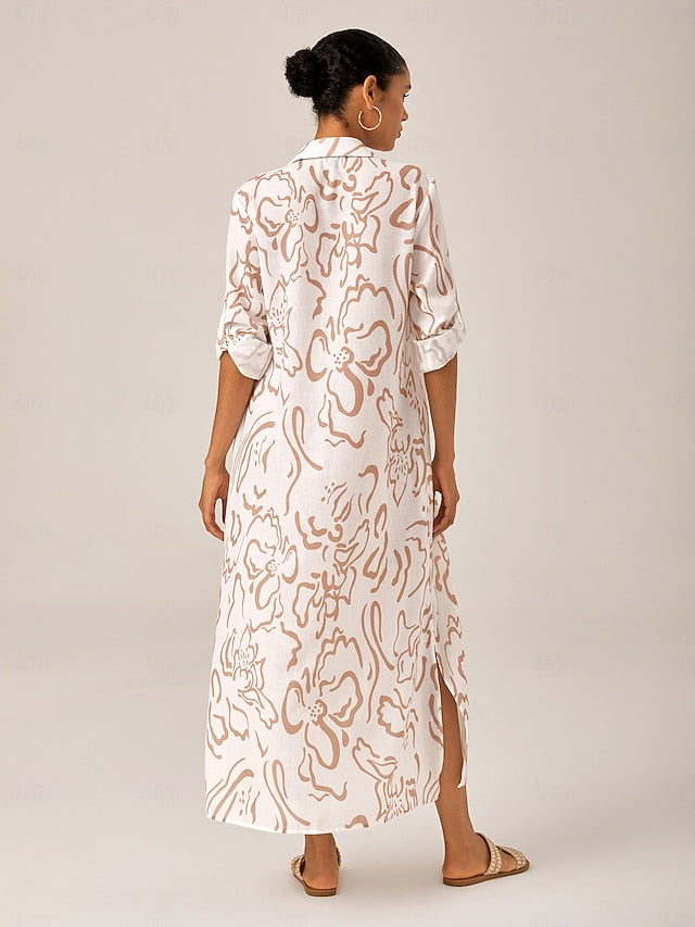 Women's Sleeveless Maxi Shirt Dress Summer A Line Shirt