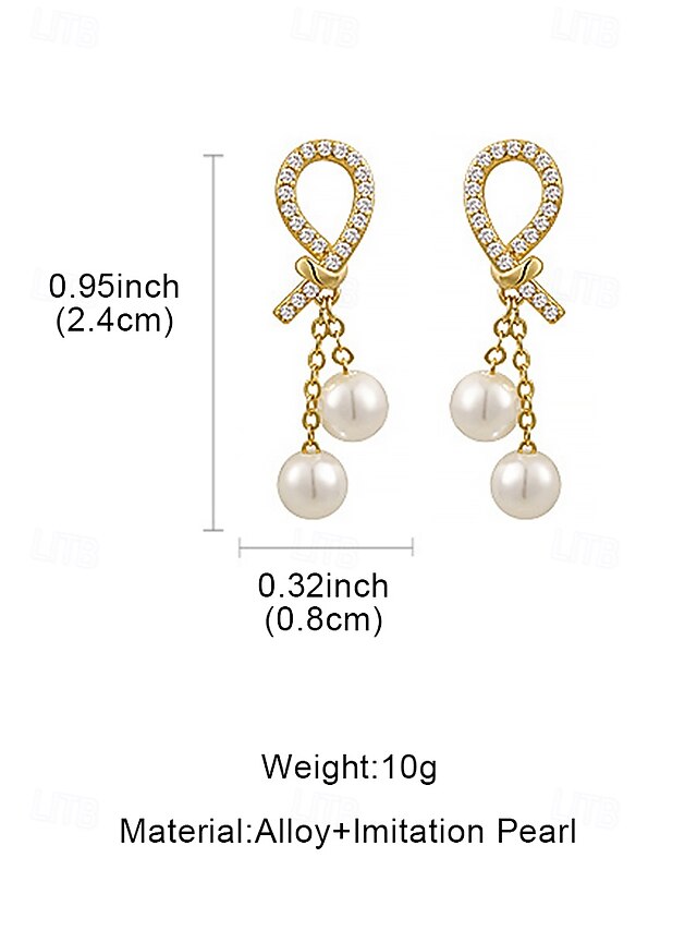 imitation with pearl Women's teardrop earrings rhinestone