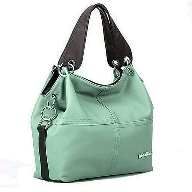 Casual Handbag with Canvas Leather Straps – Women's