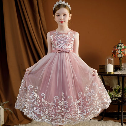 Wedding Sleeveless Christening Kids Flower Girls' Dress
