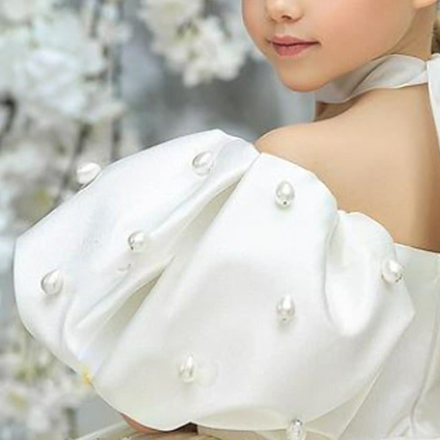 Girls' Girl Flower Dress Solid Color Kids