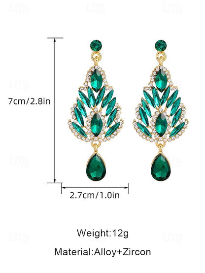 Women's Emerald – Green Crystal Earrings Drop