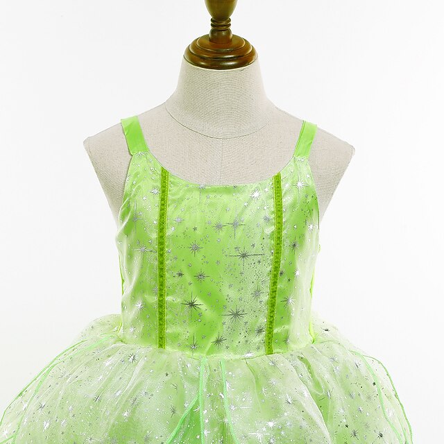 Flower Dress Princess Tiana Bell Tinker Girl Fairytale Theme