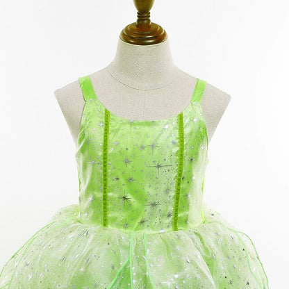 Flower Dress Princess Tiana Bell Tinker Girl Fairytale Theme