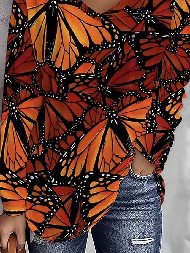 Women's T Shirt Graphic Butterfly Vintage Stylish Casual