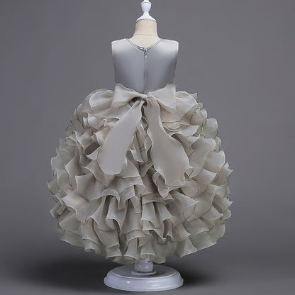 Girls' Summer 4-13 Wedding Party Floral Kids Ruffle Dress