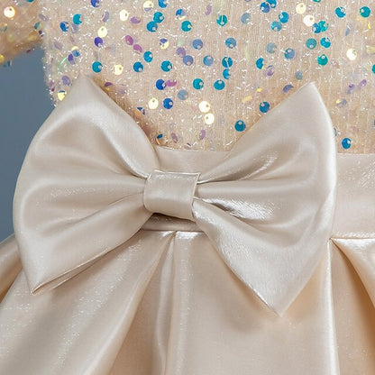 Sequin Short Girls' Toddler Wedding Sleeve Party Dress