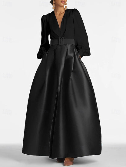 Evening Floor Split Formal A-Line Guest Wedding High Gown Dress