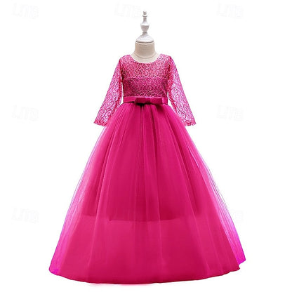 Girls' Sleeve Wedding Girl Dress Flower Half Kids