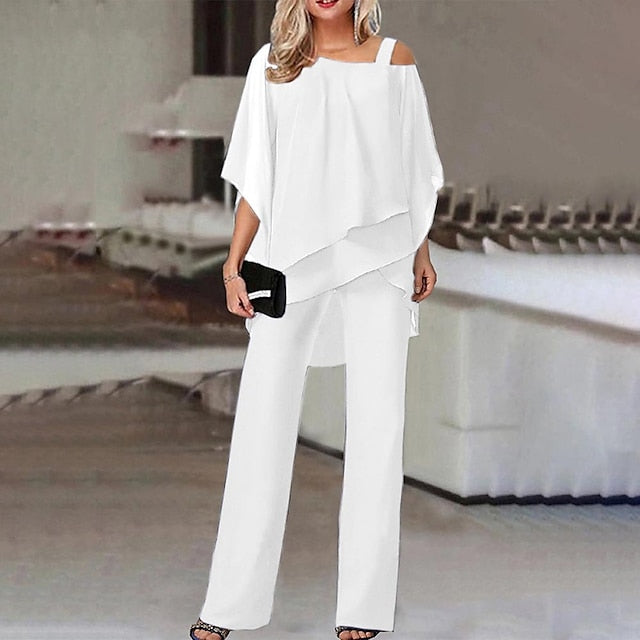 Women's Shirt Pants Sets Wide Leg Pants Trousers Jumpsuit