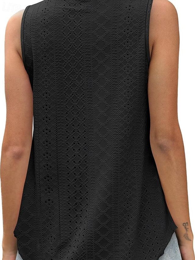 Women's Summer Tops Blouse Eyelet top Dressy Tops Ruched