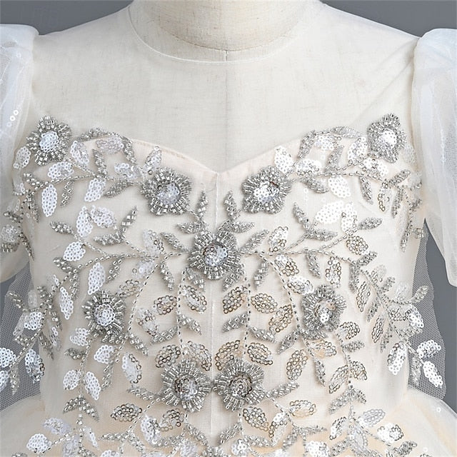 Party Color Girls' Girl Kids Dress Flower Solid