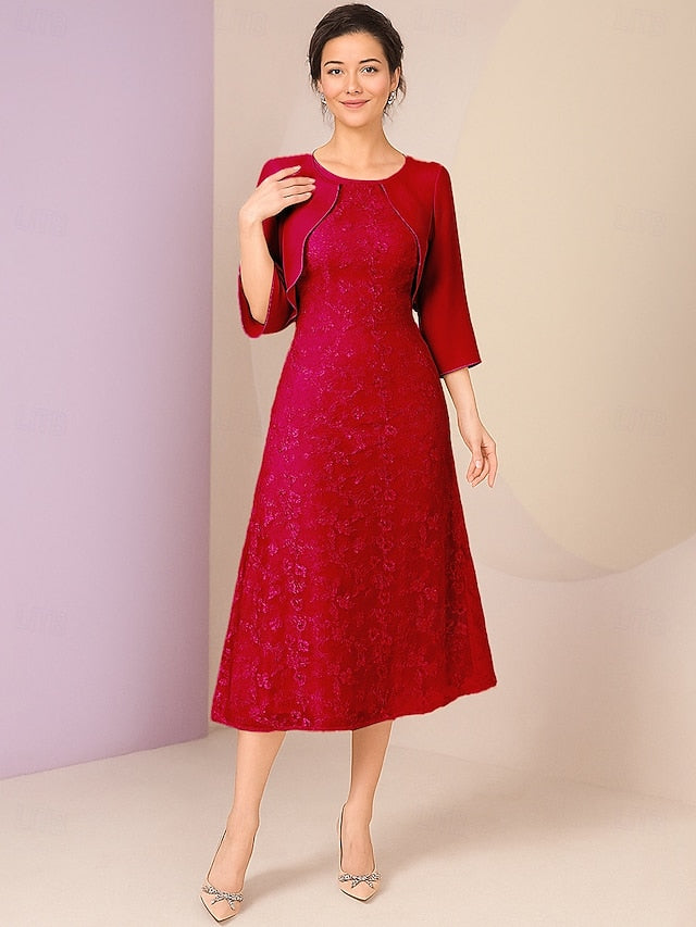 A-Line Ankle Length Party Dress Cocktail Dress Wedding Guest