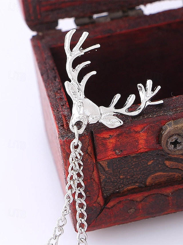 Elegant Pins Reindeer – Men's Alloy Christmas Collar