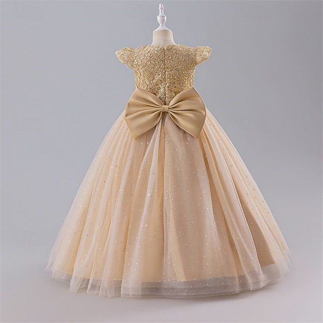 Flower Girls' Dress Kids Party Color Girl Block