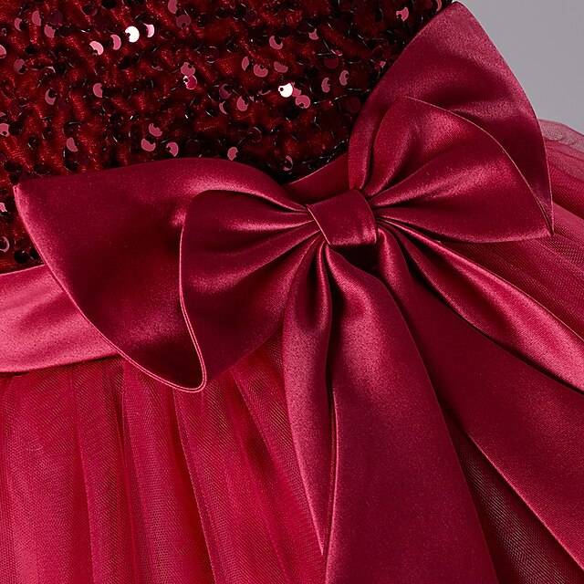 Sequin Party Girls' Dress Sleeveless Festival Kids Wedding