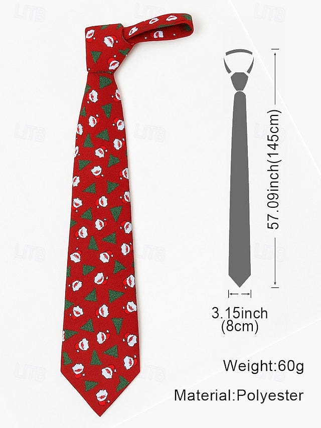 Silk Christmas Fun – Polyester Santa and Tie Tree Men's