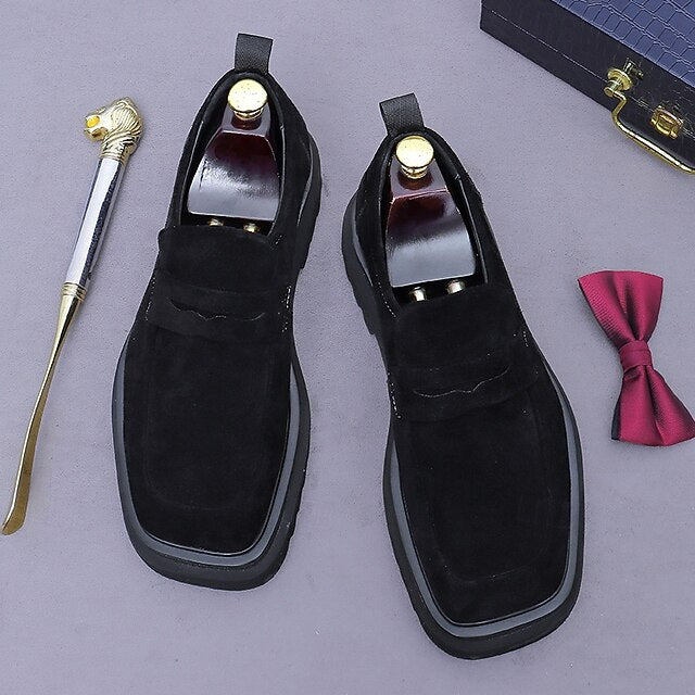 Loafers Leather Men's Suede Business Cowhide -Classic