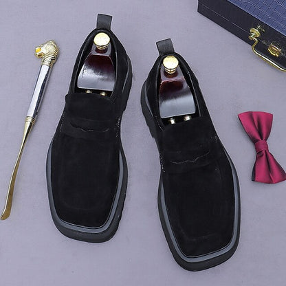 Loafers Leather Men's Suede Business Cowhide -Classic