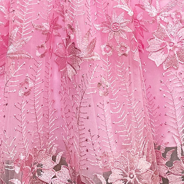 Kids Dress Flower Solid Girls' Girl Colored