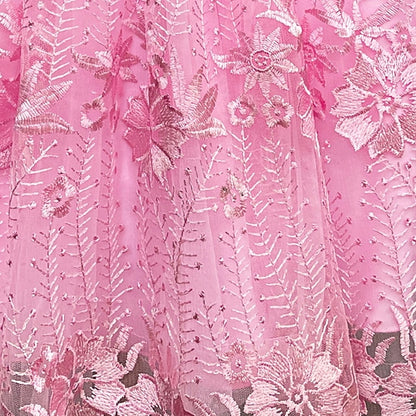 Kids Dress Flower Solid Girls' Girl Colored