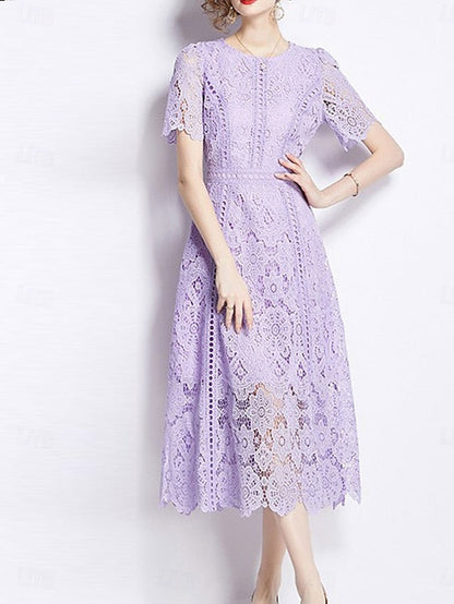 Elegant Dress Tea Neck Length Mother Crew of Bride the