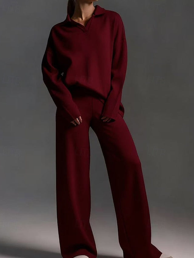 Women's Pants Sets Bolero Top Long Sleeve Shirt Collar