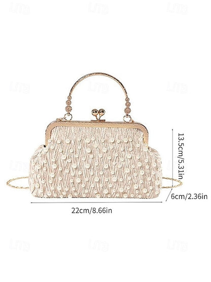 Elegant Vintage Bag – Beaded Evening Clutch Pearl Women's