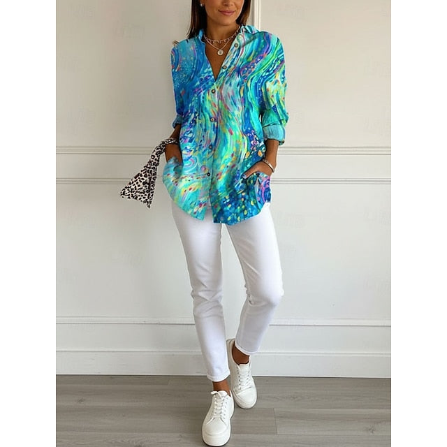 Women's Hawaiian Shirts Flowy Tops Vintage Casual Graphic