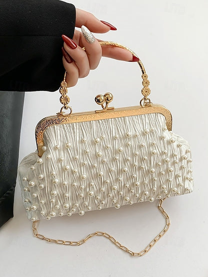 Elegant Vintage Bag – Beaded Evening Clutch Pearl Women's
