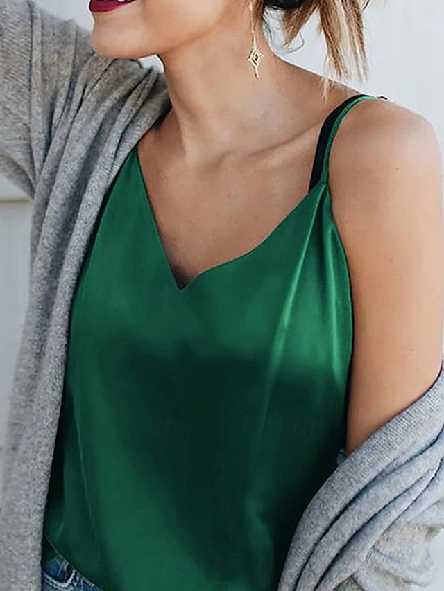 Women's Camisole Tank Top Solid Color Stylish Casual